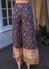 Boho Pants - Palazzo Pants in Leg Pants, Jasmine in Navy Blue For Women